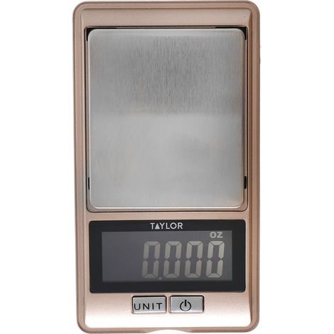 TaylorPro Bilancia de Precisione with 0.01g de Precisione de Tasca, plastica e acciaio inox in scatola de Regalo 500g / 16oz Oro Rosa