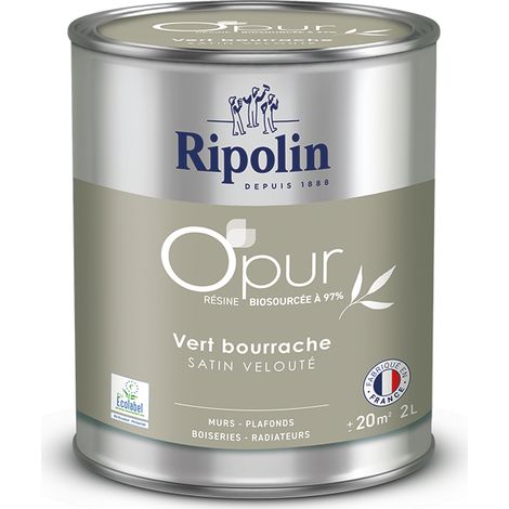Peinture Couleur à base de résine biosourcée à 97% - Satin - 2L - Vert bourrache - Ripolin (1/5)