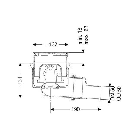 KESSEL 45150.63 Siphon de sol/plafond Practicus