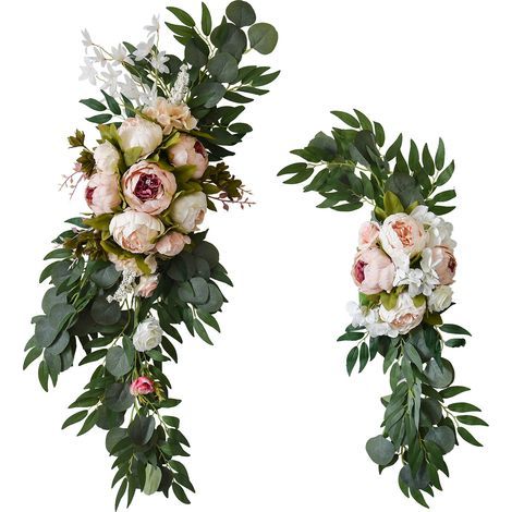 Fleur Artificielle Frise Couronne Arc Rond Mariage Romantique Couronne Artificielle Arc Rond Mariage Arc Simulation Pivoine (1) (1/4)