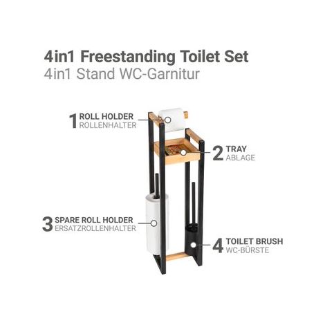 4en1 Combiné WC Braidi, bambu/ noir FSC (1/5)