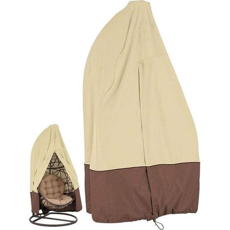 Housse zippée pour fauteuil suspendu « œuf » de terrasse (190 cm H x 114 cm P) – Protection imperméable et résistante aux intempéries pour fauteuil de jardin (1/5)