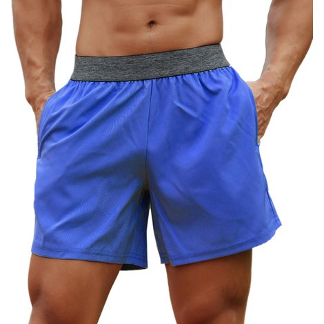 Short de Sport pour hommes, taille élastique, poche, boucle de serviette, course à pied, basket-ball, Gym, athlétique, coupe ample, séchage rapide, décontracté (1/5)