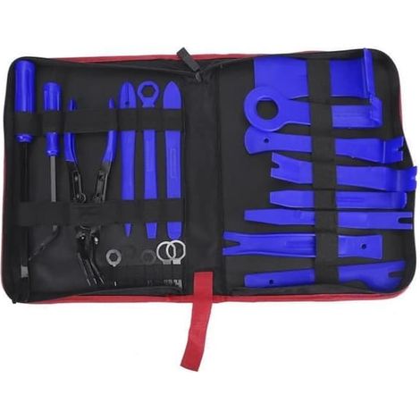 SABIR-Outil de démontage d'autoradio (rouge, bleu) - Sonew - Kit de démontage de panneau - 11 outils - Plastique - Rouge/Bleu (1/4)