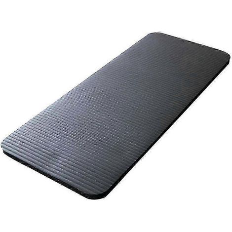 Tapis de yoga en mousse confortable de 15 mm d'épaisseur avec genouillères et coudières, idéal pour le yoga en intérieur et l'entraînement physique, noir.