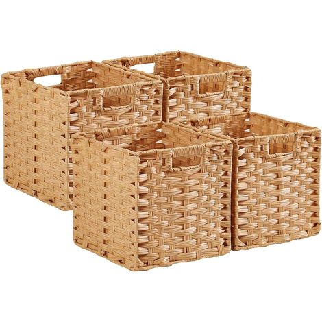 28cm Cubes de rangement en imitation rotin, Multi-couleur Disponible, 28 x 28 cm, paniers de rangement décoratifs, imperméables, anti-moisissure, 4 pièces (1/5)