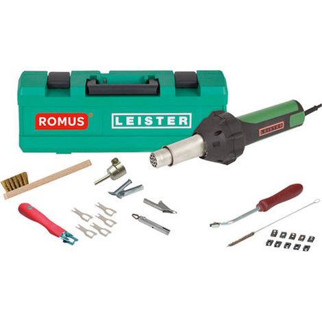 Kit de soudure professionnel pour sols PVC et linoléum – Chalumeau Leister Triac ST – Finitions esthétiques et durables – 8 pièces – Romus