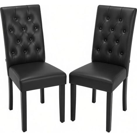 Set mit 2 schwarzen Esszimmerstühlen aus Kunstleder mit hoher Rückenlehne MODENUIT (1/5)