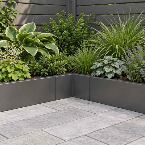 vidaXL Muro di contenimento 2 pz 50 x 50 x 40 cm Acciaio Nero