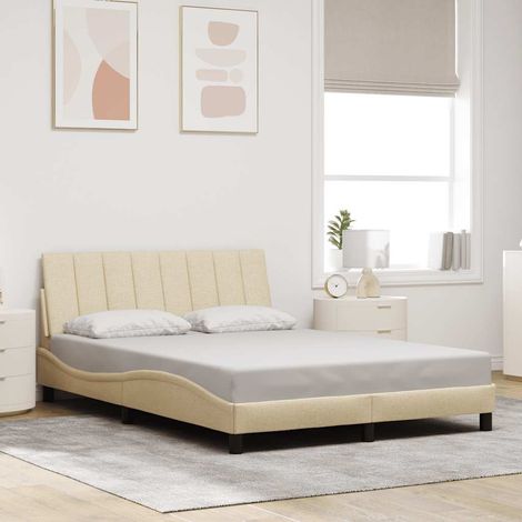 vidaXL Giroletto senza Materasso Hanko Crema 140x190 cm in Tessuto (1/4)
