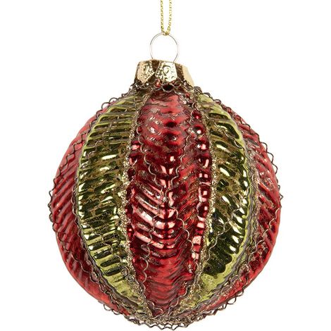 Boule de Noël en Verre Doré Suspension Festive pour Décoration de Sapin 7x8 cm - PANGIVO