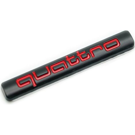 Emblème Quattro, pour le hayon arrière Audi, noir et rouge (1/2)