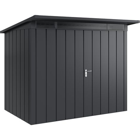 Hörmann Metall-Gerätehaus "Juno" mit Pultdach, JPD8 - Modern, 262 x 166 cm (B x T), anthrazit, 2-flüglige Tür (1/5)