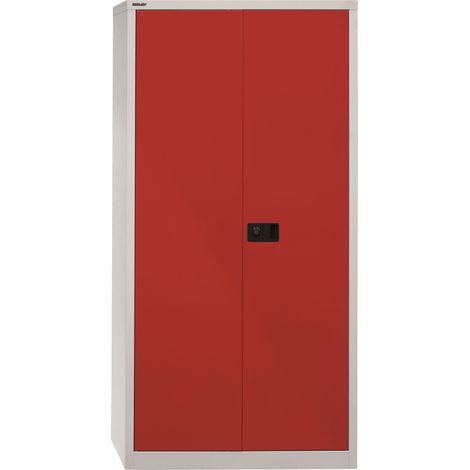 BISLEY Universal Flügeltürenschrank Lichtgrau/Kardinalrot