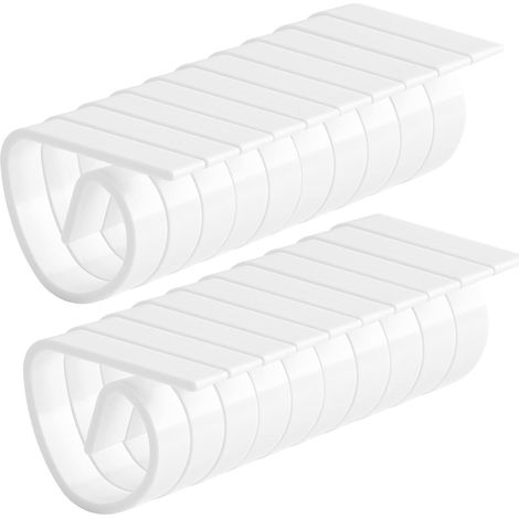 Paquete de 24 pinzas de plástico blanco para manteles, aptas para uso interior y exterior. (1/5)