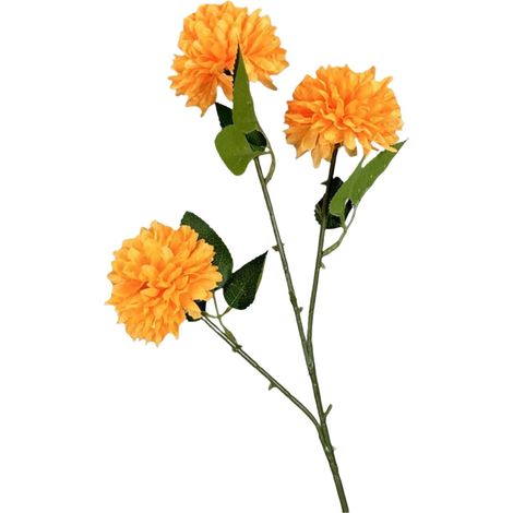 Fleur Artificielle - Chrysanthème À 3 Têtes - Décoration Intérieure Pour Mariage Et Maison - Hydrangée Et Pissenlit - Lot De 1 (1/5)