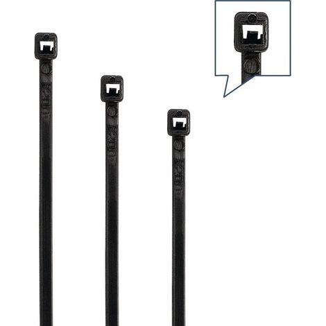 Set di fascette per cavi 350 pezzi PA nero / stabile ai raggi UV