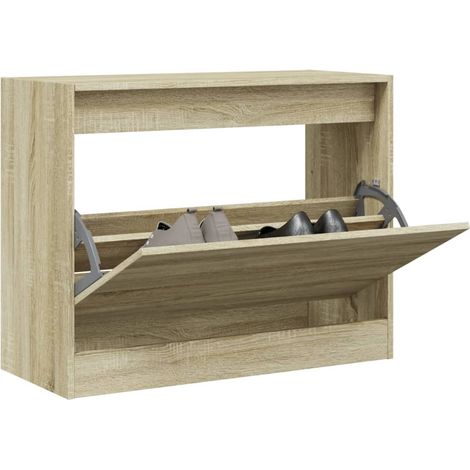Schuhschrank Sonoma-Eiche 80x34x63 cm Holzwerkstoff