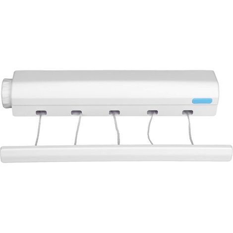 Étendoir à linge extensible - Étendoir à linge rétractable - 5 fils de 3,75 m chacun - Étendoir à linge enroulable - Étendoir à linge mural - Séchoir à linge pliable - Étendoir à linge - Étendoir à li (1/5)