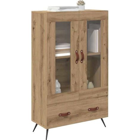 Armoire en Chêne Massif Artisanale - 69,5 x 31 x 115 cm - Placard de Rangement Élégant pour Chambre (1/5)