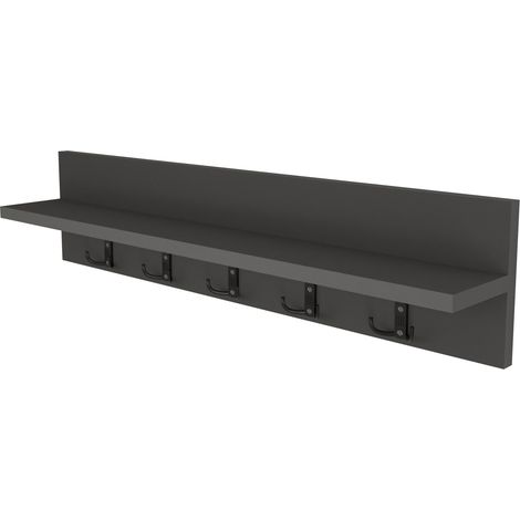 Appendiabiti con 10 ganci 80 x 13 x 18 cm antracite 030008167