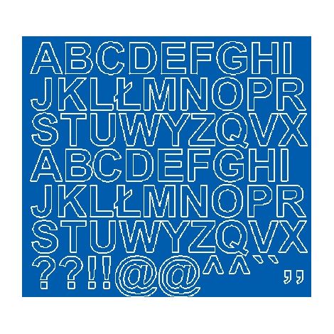 Pegatinas autoadhesivas con letras de 2,5 cm, color azul brillante.