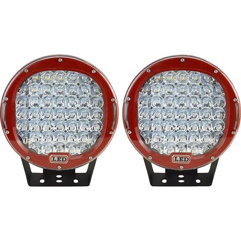 Lampe de travail tout-terrain, 225W de luminosité, boîtier en aluminium durable, Rouge 2pcs (1/2)