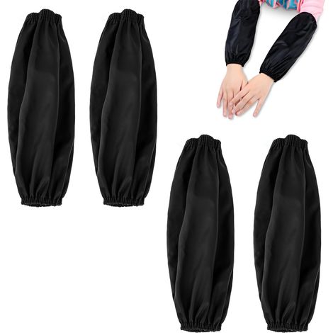 Manchons imperméables et résistants à l'huile en PVC, lot de 2 paires, poignets élastiques, noir (2 paires) (1/5)