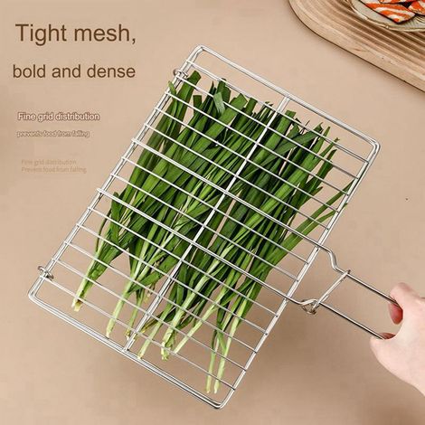 Grille À Barbecue - Acier Inoxydable - Plate Et Stable Pour Cuisson Extérieure Sur Charbon Ou Bois - Taille M (1/5)