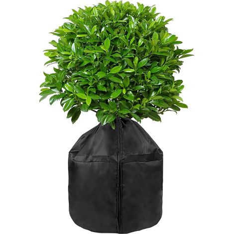(1 pièce noire) Housse de protection hivernale pour pots de fleurs, 18'' x 27.5'', réutilisable, pour petits arbres et arbustes (1/5)