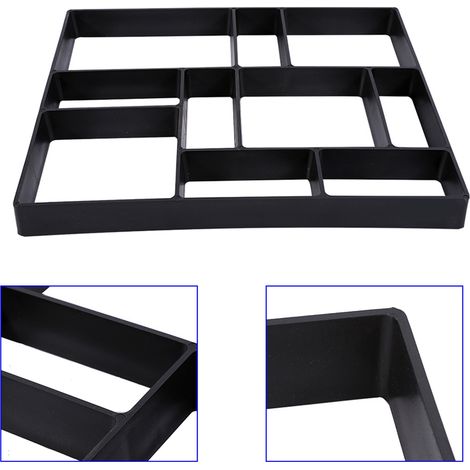 Moule pour Pavage de Jardin en Plastique PP DIY, Rectangle Noir 45x40cm, pour Création de Chemins et Allées en Béton, Facile à Utiliser et Réutilisable (1/5)