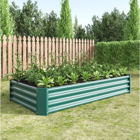 Orto rialzato 180 x 90 x 30 cm in acciaio zincato verde HAVRYA (1/5)