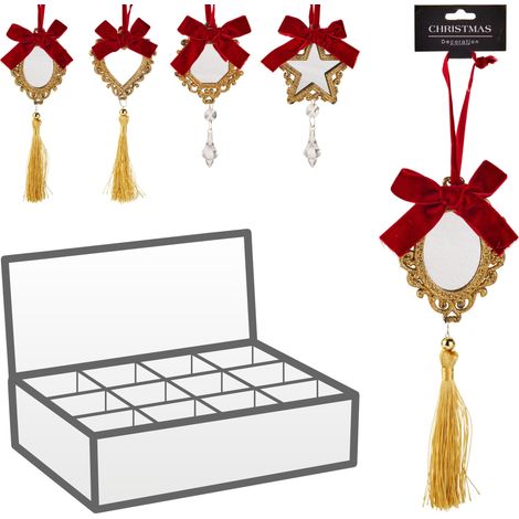 Decorazione a specchio oro 15 cm modello assortito PERAGA CHRISTMAS