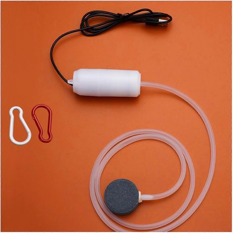 Mini pompe à air silencieuse pour usage domestique, rechargeable par USB, adaptée aux petits aquariums, verte. (1/5)