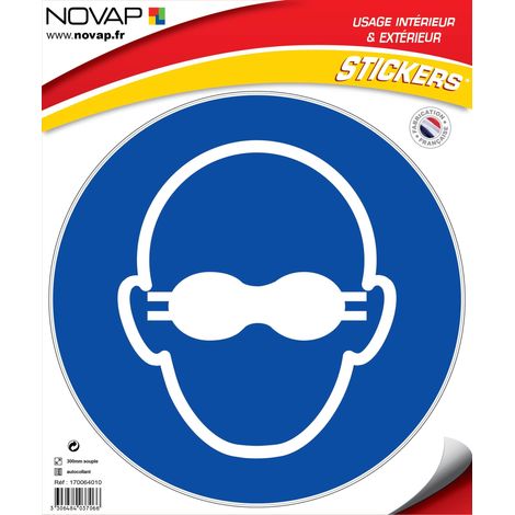 Panneau Lunettes de protection opaques obligatoires - Vinyle adhésif Ø300mm - 4037066