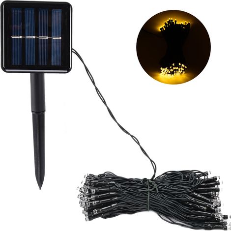 Guirlande lumineuse solaire étanche petites fées 10m pour extérieur sapin Noël Halloween jardin patio mariage fête lumière chaude (1/5)