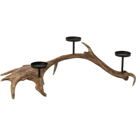 Chandelier Branche en Résine "Antlers" 62cm Marron