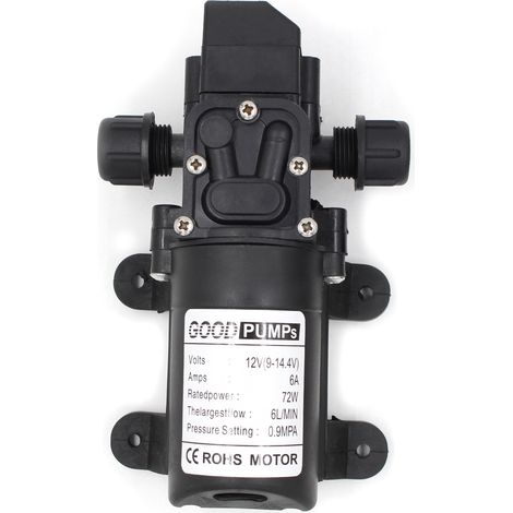 Pompe haute pression 12V 6A 72W 6L – Pression max 7kg – Débit 6L/min – Étanchéité et support anti-vibrations (1/5)
