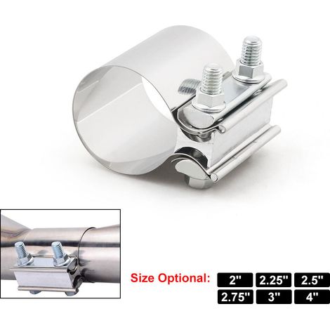 2.0 Zoll Auspuffschelle, Butt Joint Band Clamp Sleeve Coupler Edelstahl für Rohre, Schalldämpfer, Katalysatoren (1/5)
