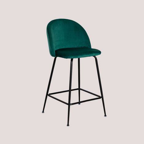 Pack de 4 taburetes altos en terciopelo Kana Design SKLUM Negro ↑65 cm (1/5)