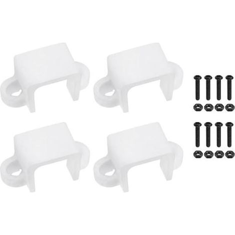 Lot de 4 supports de montage de moteur blancs, base fixe avec vis, accessoires de modélisme d'avion, support de fixation pour moteurs à engrenages micro N20 (1/5)