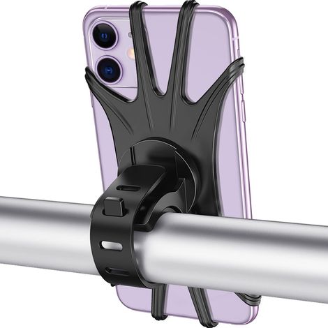 Support universel en silicone pour téléphone de vélo, rotation à 360°. Robuste et durable. (1/5)