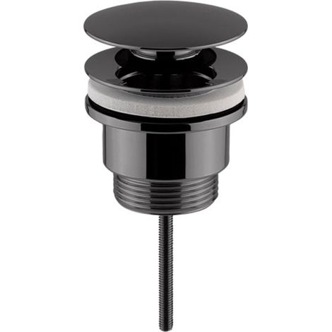 Nuie Universal Push Button Basin Waste Slotted/Un-Slotted - Brushed Pewter (1/2)