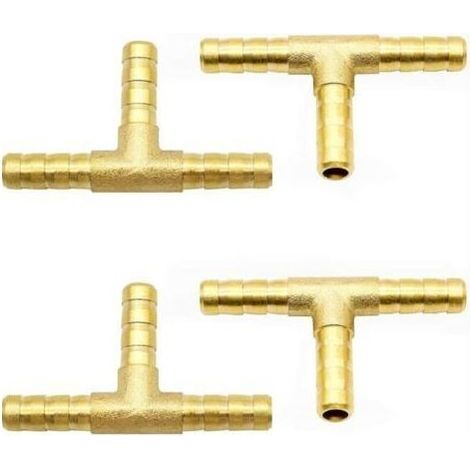 4 Pièces 6mm Pièce en T Connecteur De Tuyau en Laiton Connecteur D'Extension De Tuyau Connecteur De Tuyau d'air Comprimé Connecteur De Tuyau De Carburant (1/5)