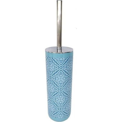 Cleafe - Portascopino Con Scopino Bagno Wc Toilette Celeste Con Maioliche Completo 87029 - (1/2)