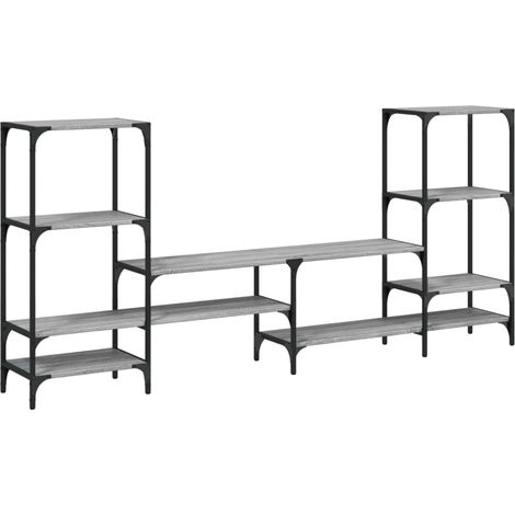 Mobile TV multimediale scaffale per televisione televisione buffet sala da pranzo soggiorno camera da letto sonoma 206,5 x 28,5 x 95 cm multistrato grigio 020028440