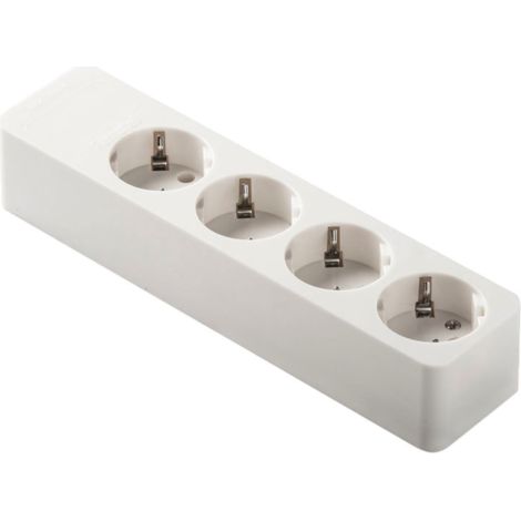 Base enchufe DUOLEC múltiple con T/T lateral. 4 unidades. 4 tomas -
