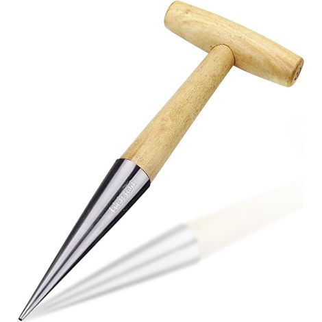 Rauboziqi Semoir en Acier Inoxydable, Outil de Jardinage à Main, 1 Unité, Corrosion Free, Bois, 11 x 28,5 cm