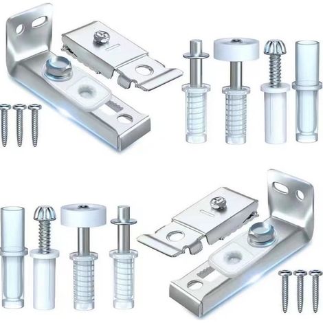 Kit de quincaillerie pour portes coulissantes pliantes – Acier inoxydable et nylon PA6 – Support supérieur et inférieur inclus – Pour réparation durable (1/4)
