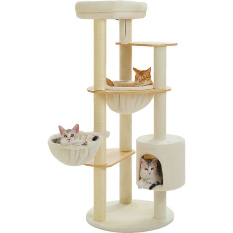Árbol para gatos, diseño multinivel, camas cómodas, AMT0289BG, L (1/2)
